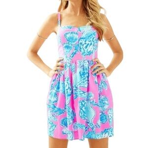 Lilly Pulitzer Ardleigh Pink Pout Barefoot Princess Dress Seashell Pattern